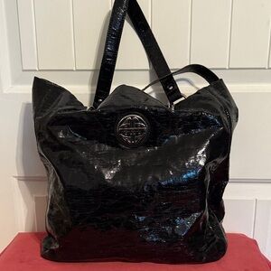 Kate Landry Shiny Black Tote Bag